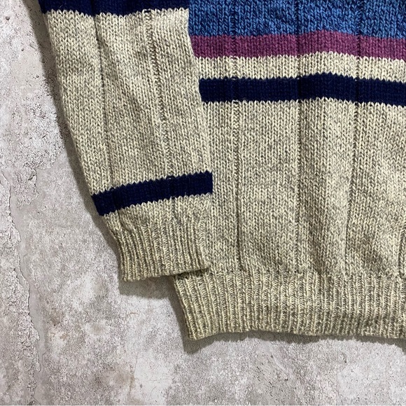 Vintage Woolrich Rare Striped Colorblock Wool Blend Sweater Men's Small Heritage - Picture 4 of 8